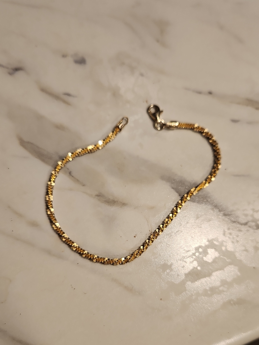 Gold-Tone Mens Rope Chain Bracelet